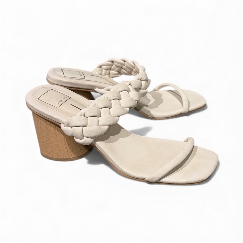 Dolce Vita Paily Braided Two-Band City Sandals - Cream